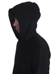 Luxury Black Suede Hooded Thobe