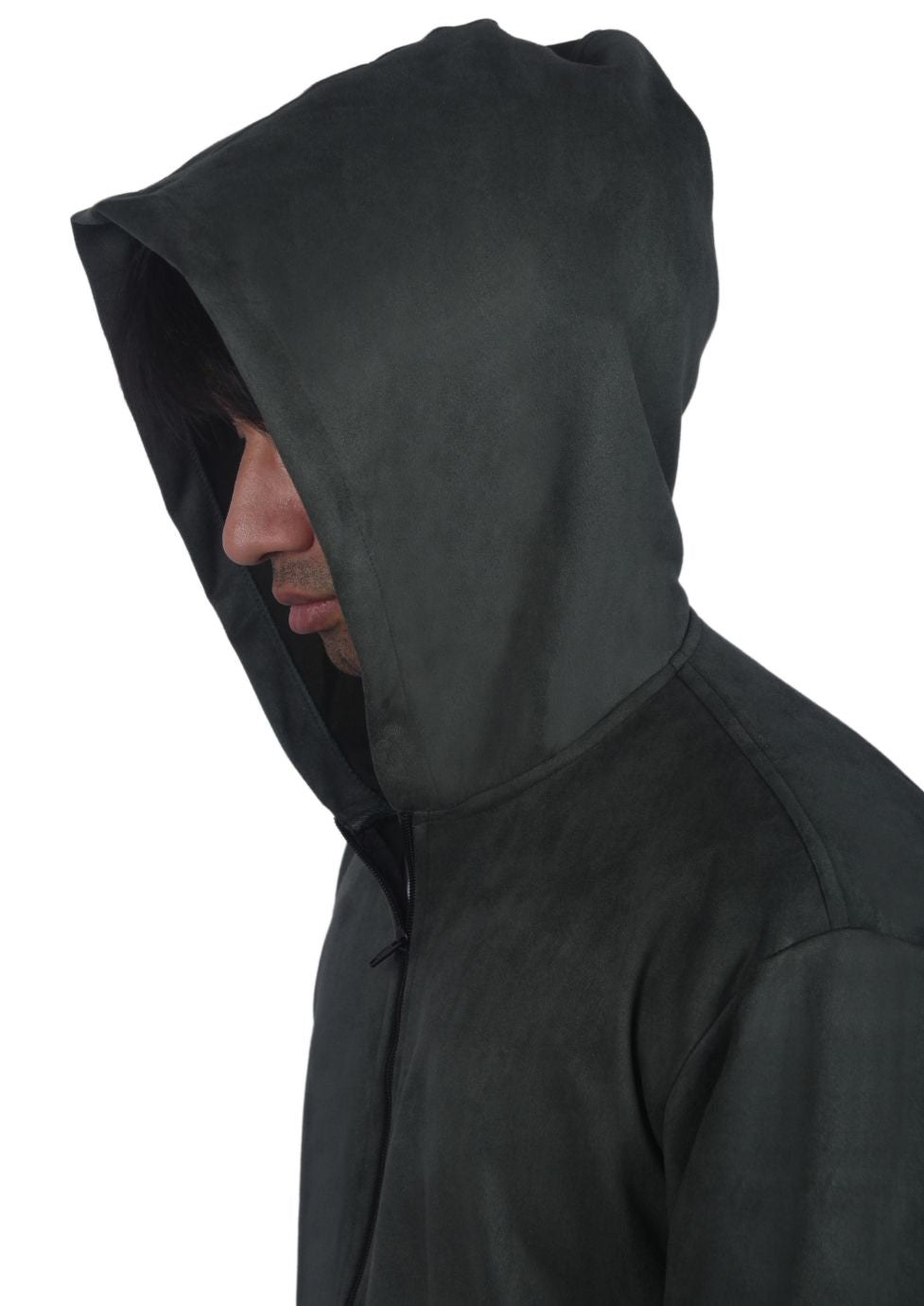 Luxury Emerald Green Suede Hooded Thobe