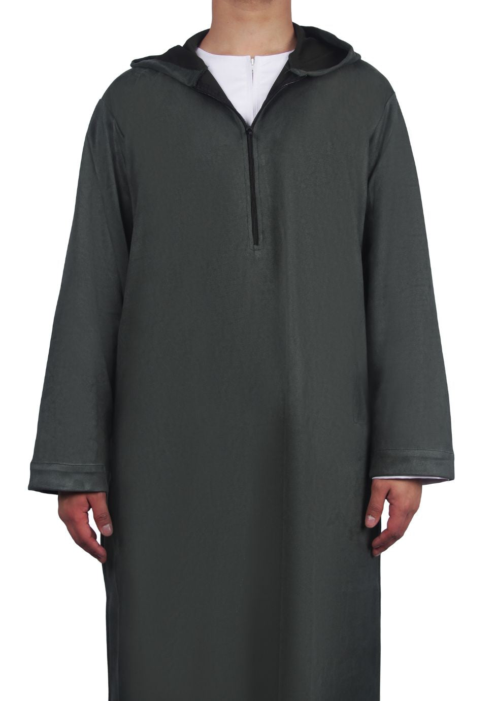 Luxury Emerald Green Suede Hooded Thobe